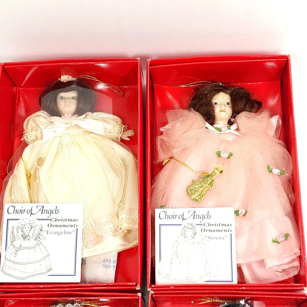 1987 Choir of‎ Angels Christmas Tree porcelain Ornaments Set of 12/Original Box